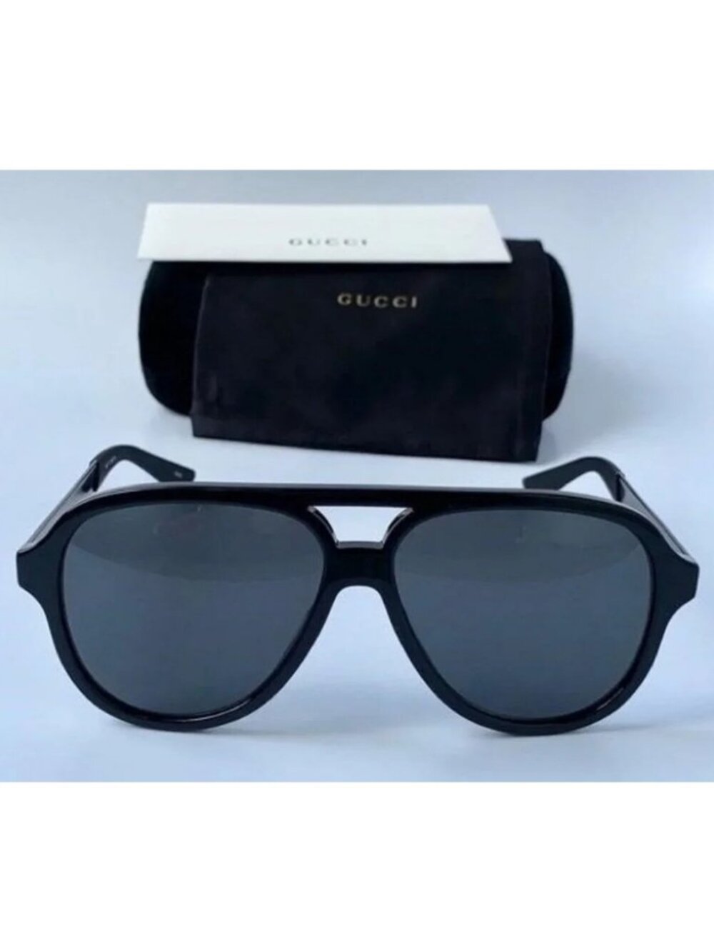 Authentic- New - Gucci Men’s Sunglasses GG0688S 001 Black/ Gray - Picture 5 of 12